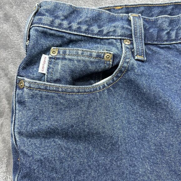 Carhartt Jeans Mens 42x30 Blue‎ Traditional Fit Workwear Denim Pants - Picture 3 of 12